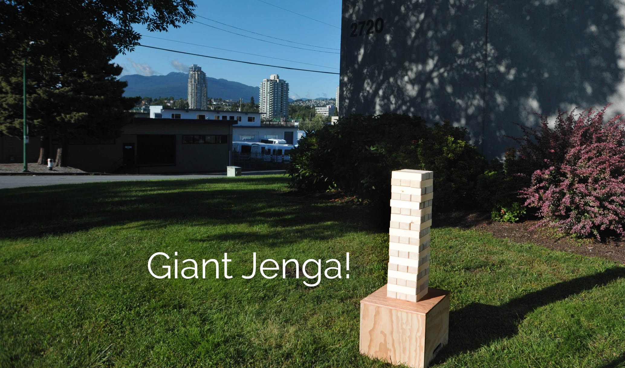 Giant Jenga - the carry box doubles as the platform