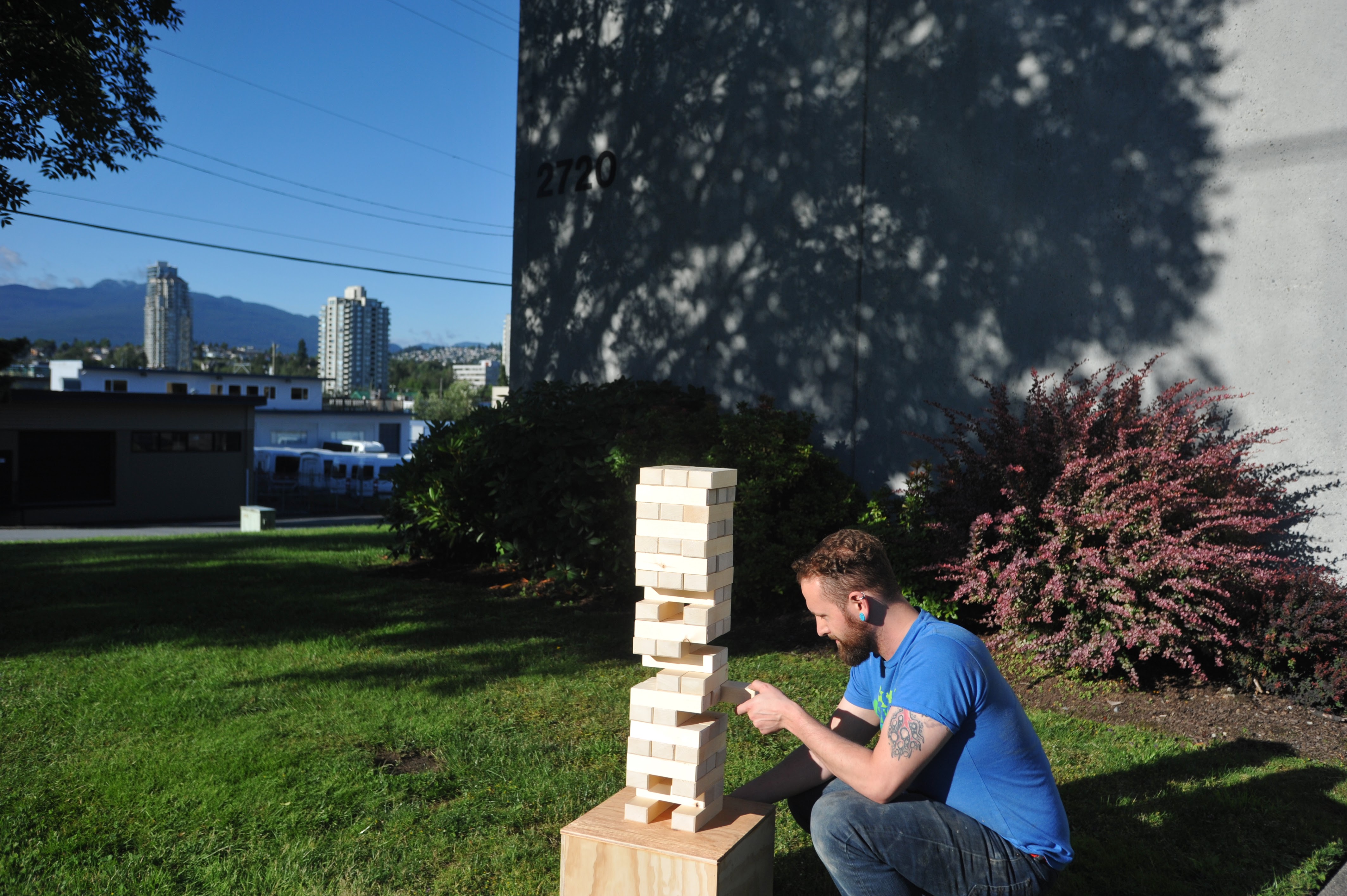 Outdoor Oversized Jenga - You take a block from the middle