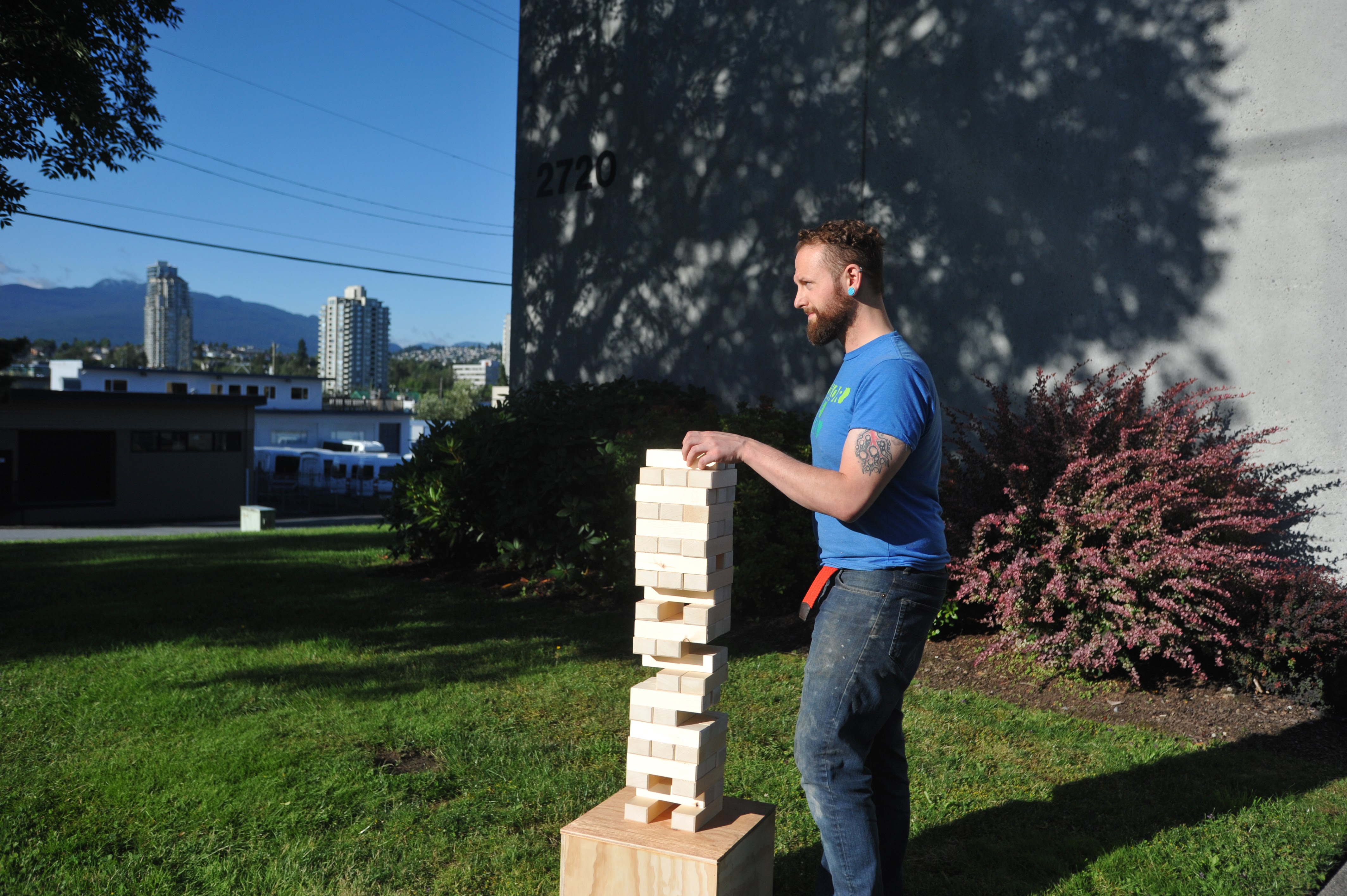 Outdoor Oversized Jenga - And you put it on top