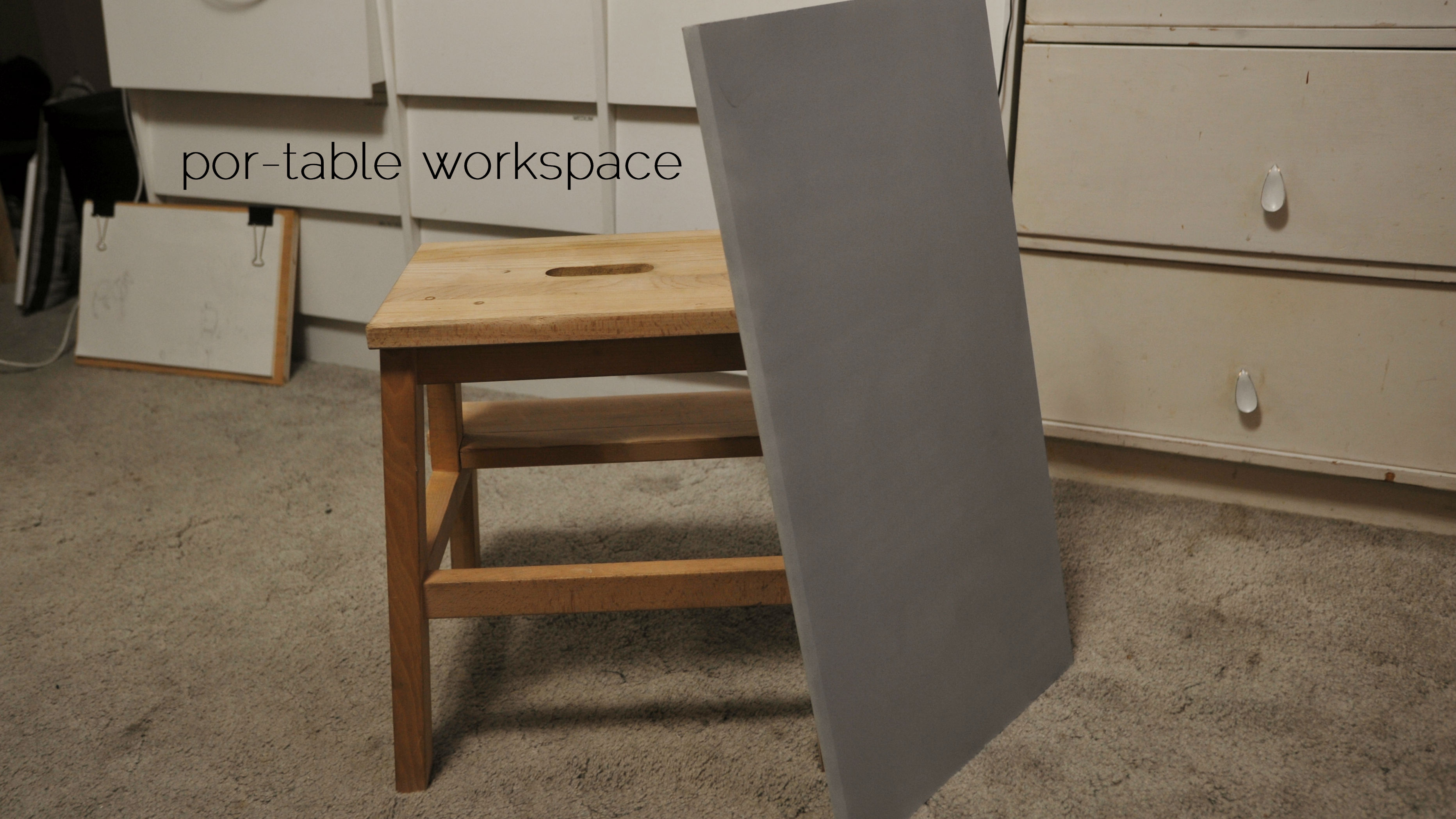 Stool Enhancement: Portable workspace